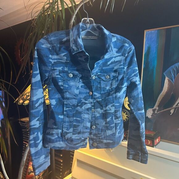 Y2K Mavi Blue Camo Jean Jacket XS - Picture 2 of 14